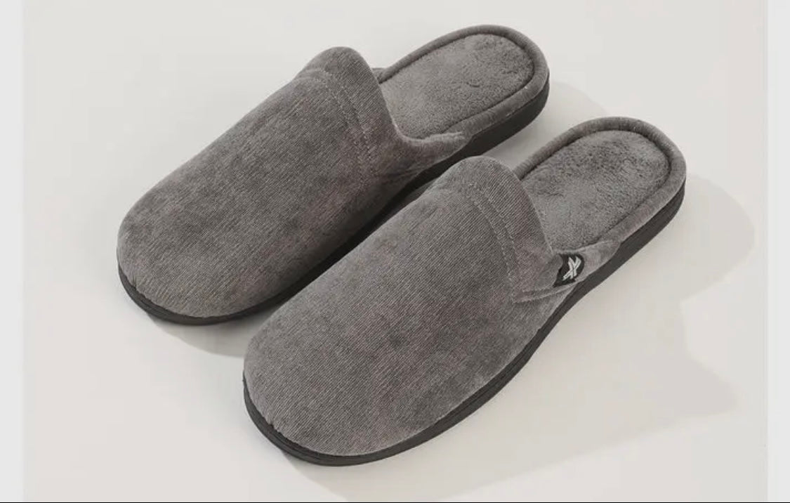 Roxoni Men's Slipon Warm Memory Foam Insole Scuff Slipper