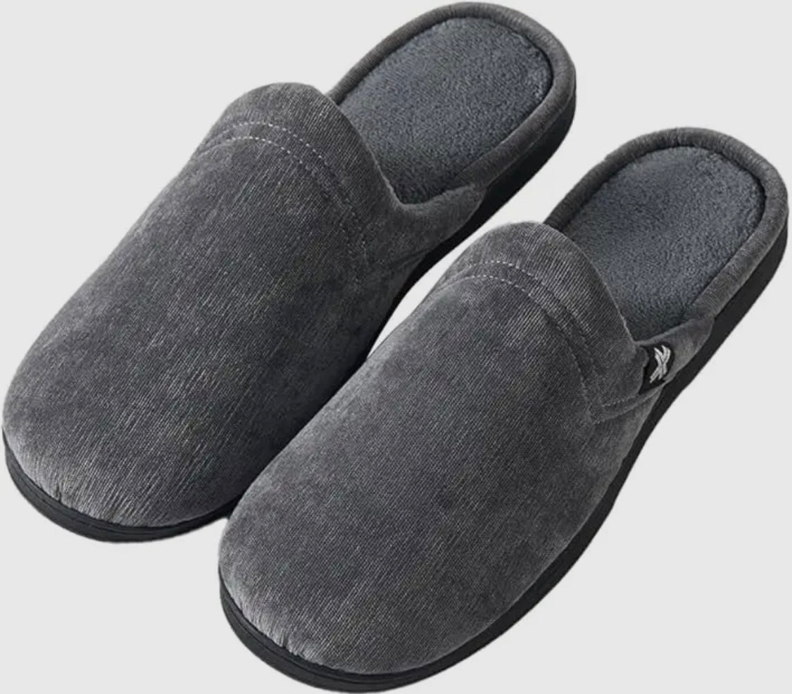 Roxoni Men's Slipon Warm Memory Foam Insole Scuff Slipper