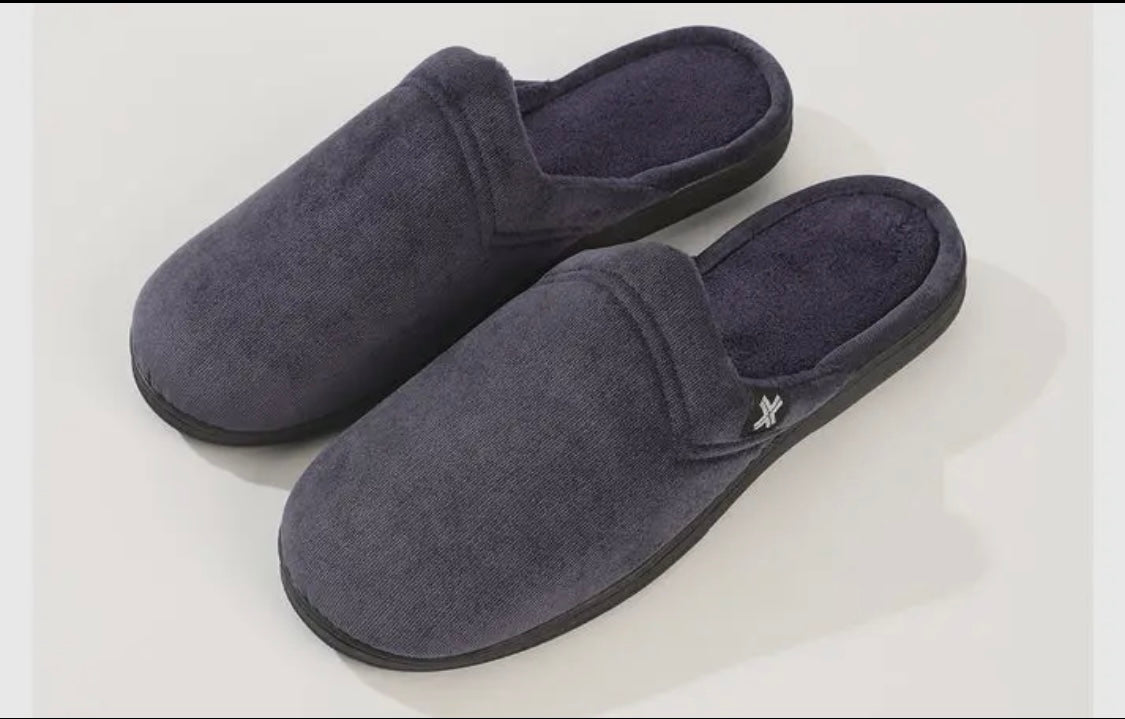 Roxoni Men's Slipon Warm Memory Foam Insole Scuff Slipper