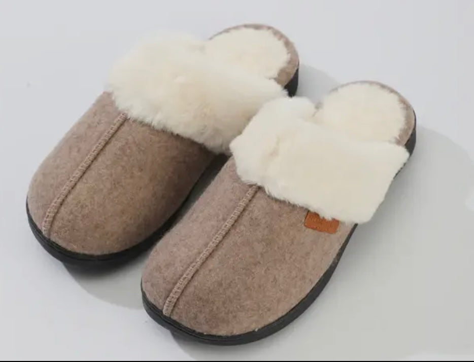 Roxoni Women's Winter House Fuzzy Fluffy Furry Cozy Clog Sli