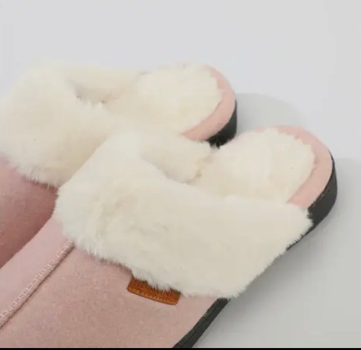 Roxoni Women's Winter House Fuzzy Fluffy Furry Cozy Clog Sli