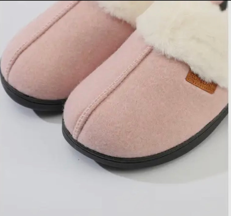 Roxoni Women's Winter House Fuzzy Fluffy Furry Cozy Clog Sli