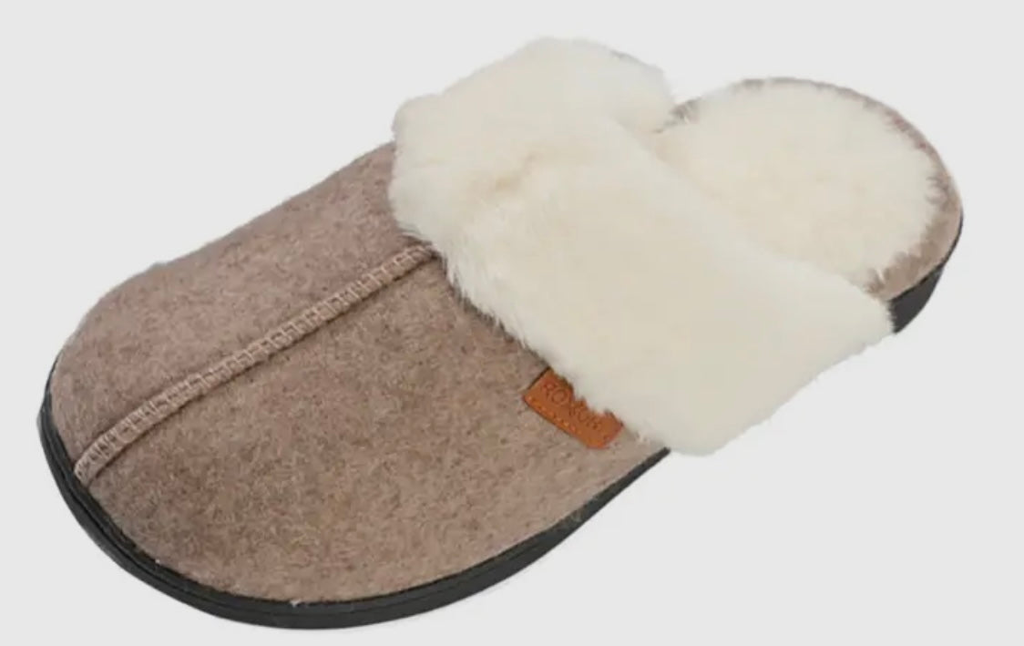 Roxoni Women's Winter House Fuzzy Fluffy Furry Cozy Clog Sli