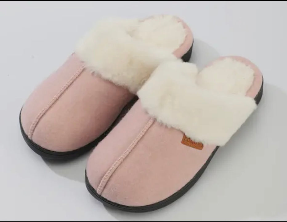 Roxoni Women's Winter House Fuzzy Fluffy Furry Cozy Clog Sli