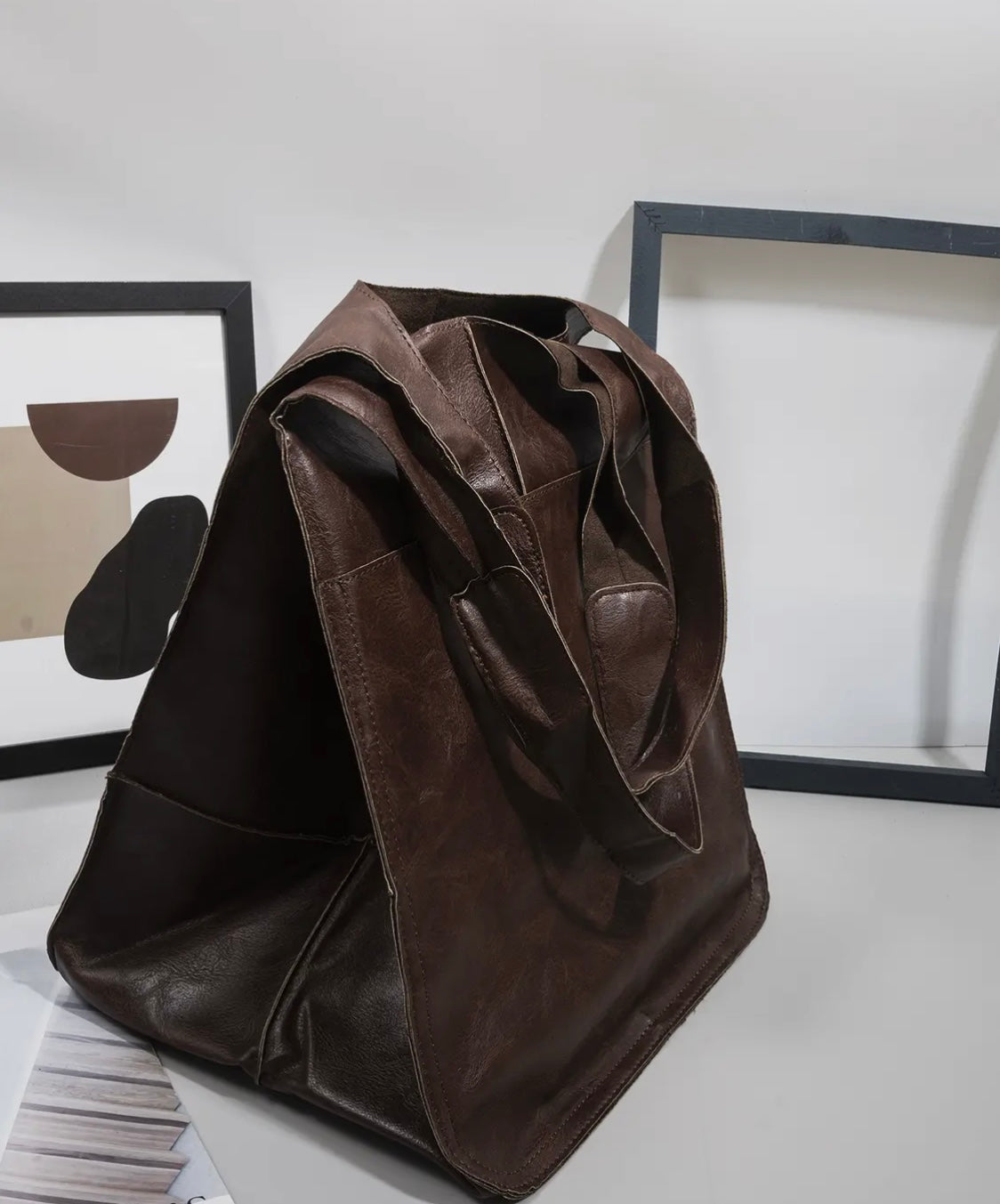 Faux Leather XL Everything Tote Bag