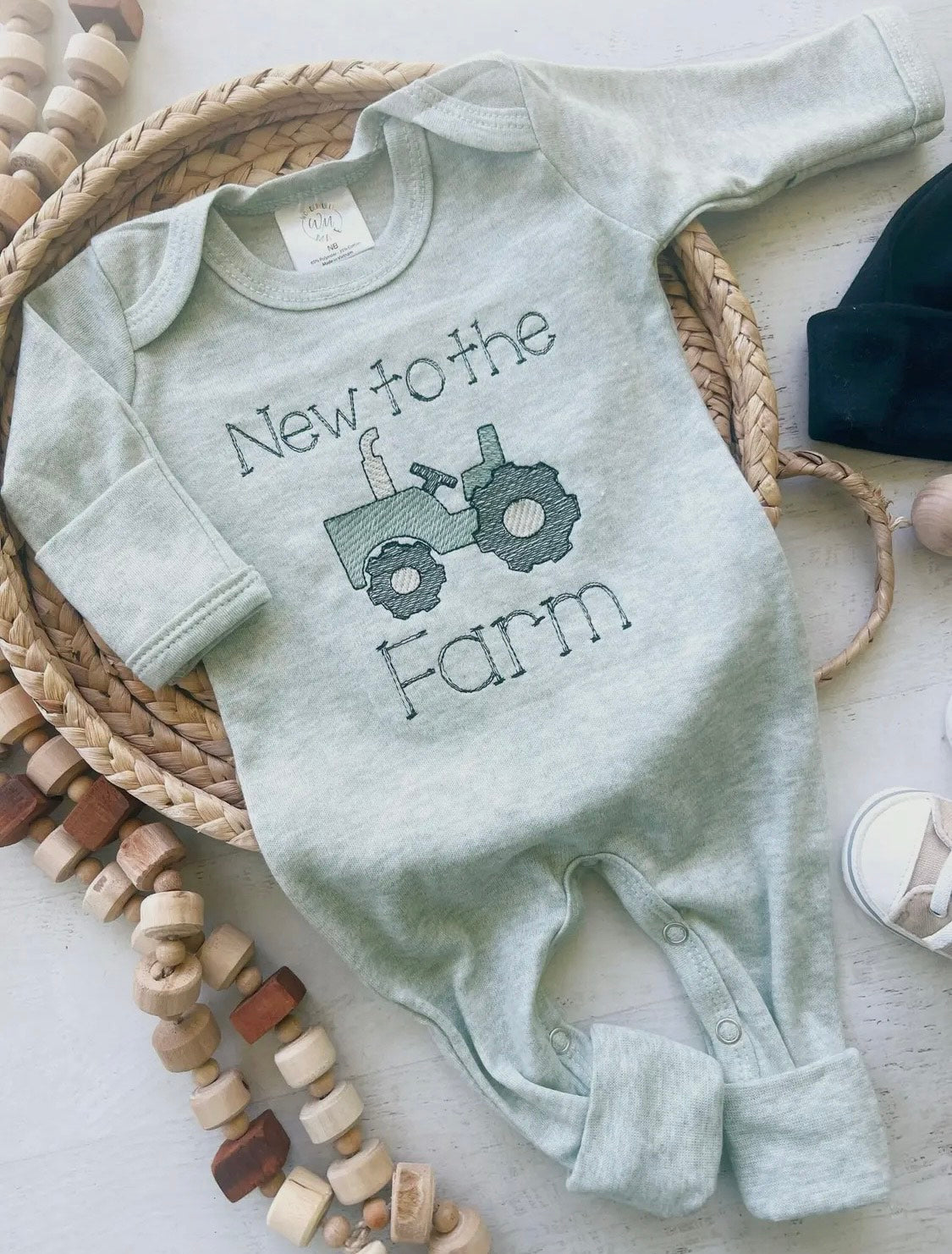 Baby Romper | Baby Boy Outfit - Tractor New To the Farm