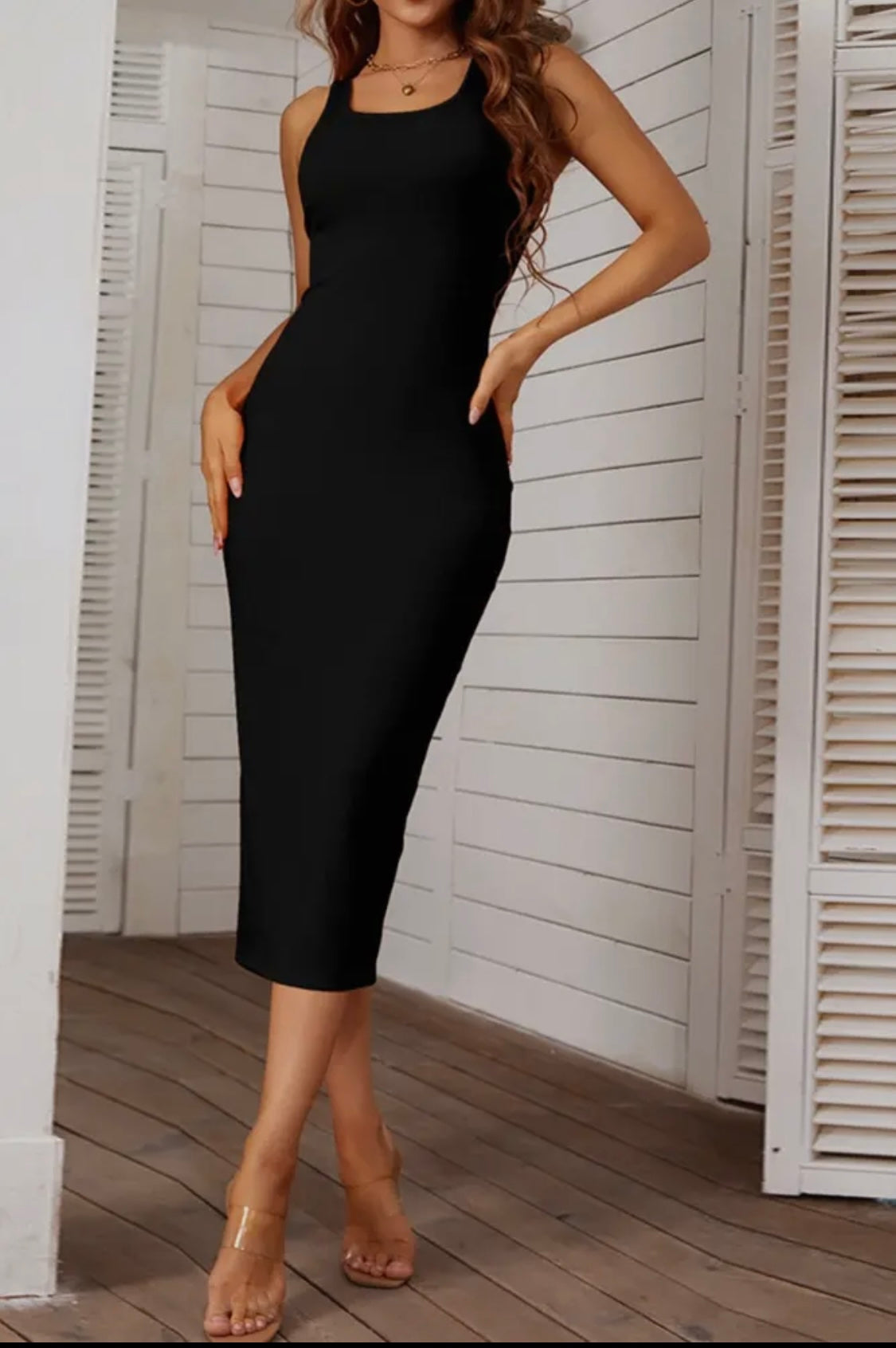 Black Bodycon Crisscross Knot Dress