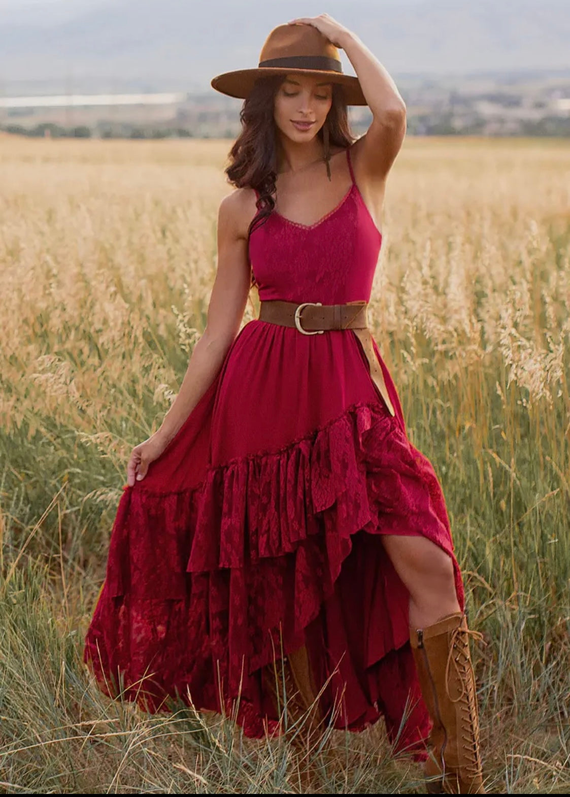 Women Vertical Ruffle Maxi Dress