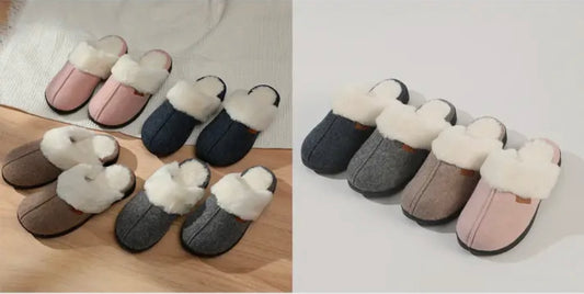 Roxoni Women's Winter House Fuzzy Fluffy Furry Cozy Clog Sli