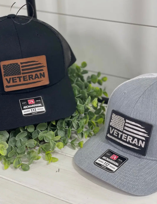 Adult Distressed Veteran Patch Snapback Hat