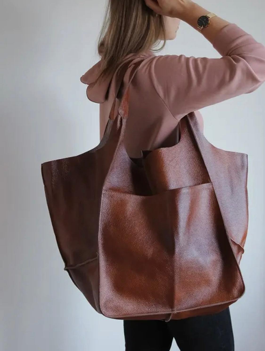Faux Leather XL  Everything Tote Bag