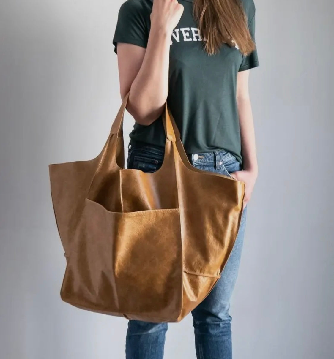 Faux Leather XL  Everything Tote Bag